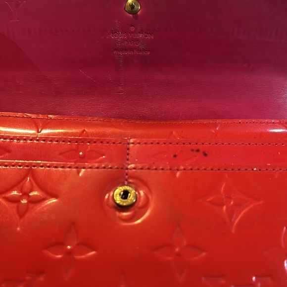 Vintage Louis Vuitton Fire Truck Red Monogram Vernis Long Sarah Wallet - Picture 6 of 16